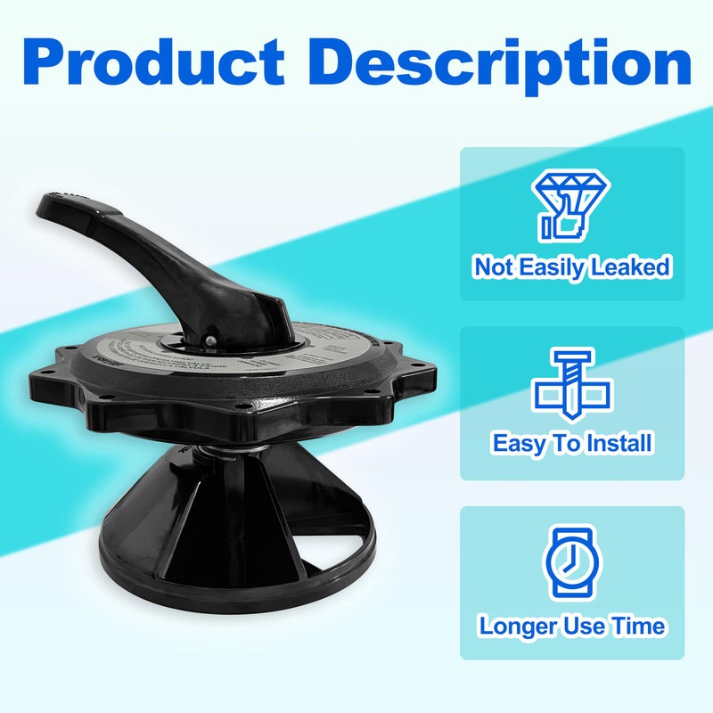 MULAN SPX0715BA3 Key Cover and Handle Assembly Compatible with Hayward Multiport Valves and Filters - Black - Image 3
